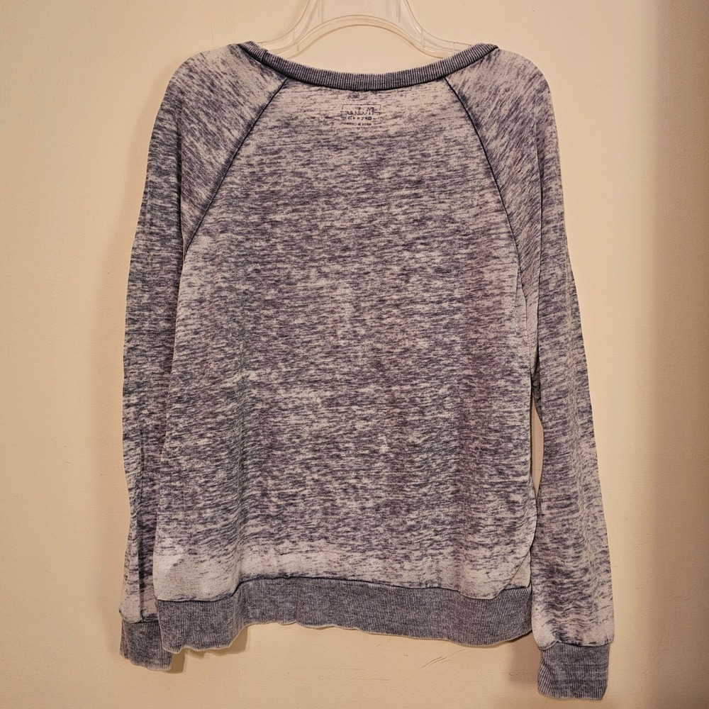 Miken Flow Womens Blue Burnout Positive Mind Energy Life Sweatshirt Medium M - Picture 4 of 5